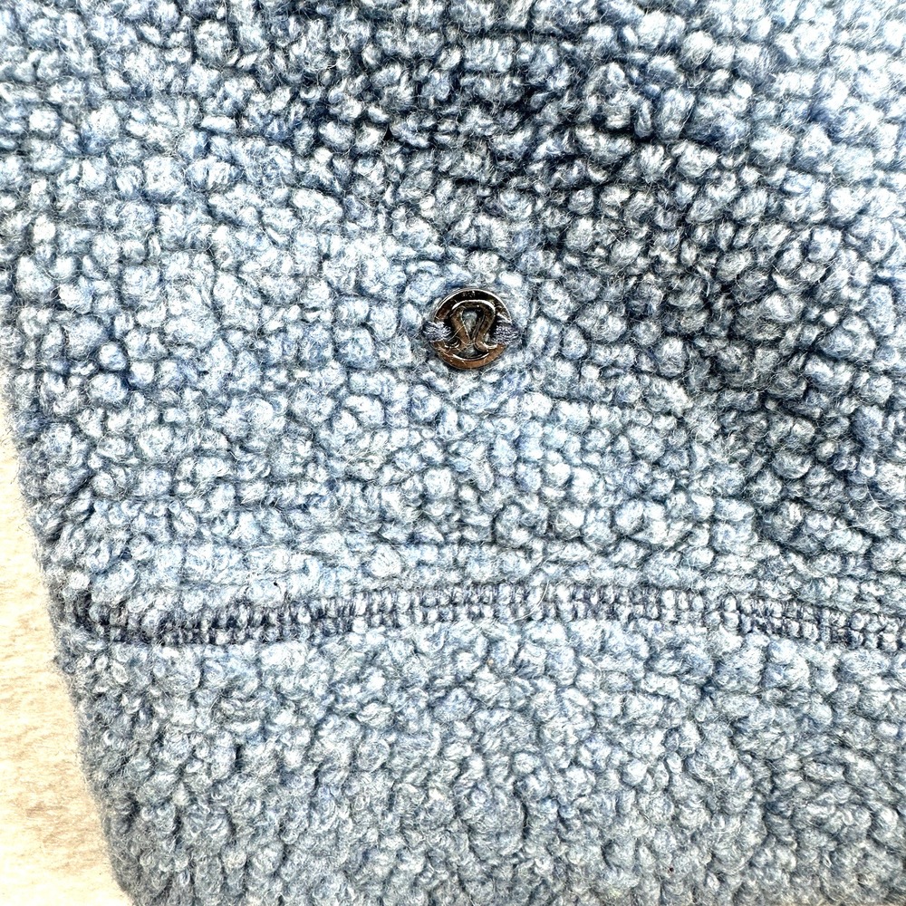Lululemon Women's Sherpa Hoodie Size 6 Blue Full Zip Wool Blend Fleece - Picture 6 of 6
